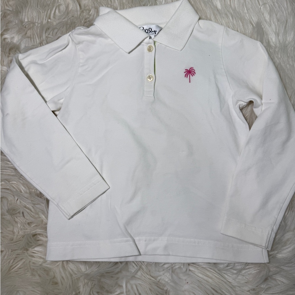 Lilly Pulitzer Pink and White Polo Shirt Classic Design